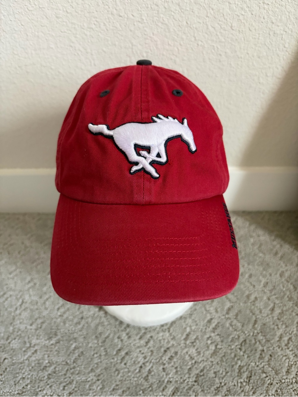 47 Kids Red Baseball Hat with White Horse Patch